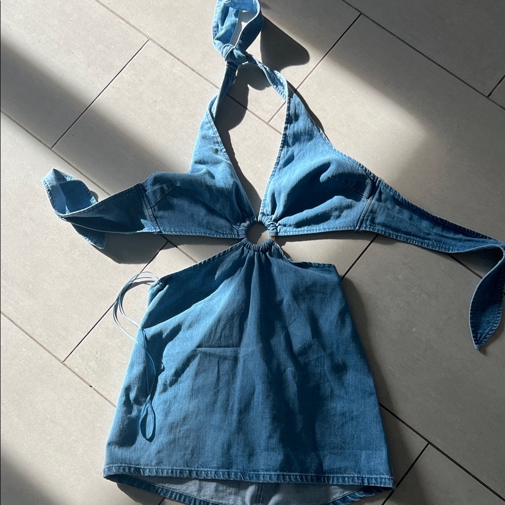 Show Me Your MuMu Blue Halter Dress